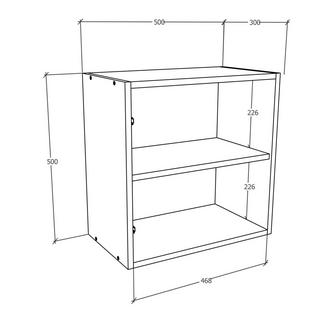 VCM Holzregal hängend | platzsparendes Regal | Maße: H. 50 x B. 50 x T. 30 cm | Elegantes Regal hängend | Aufbewahrungsregal | Bücherregal | Wandboard -  