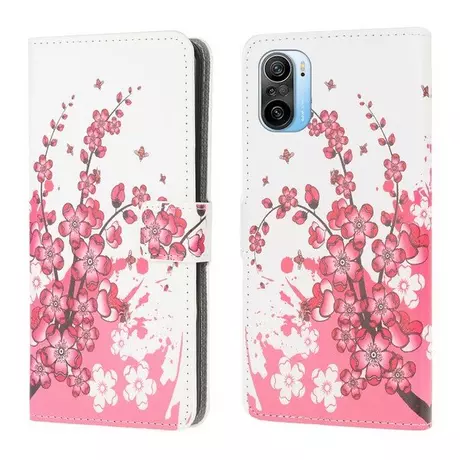 Cover-Discount  Xiaomi Poco F3 - Couure en cuir fleure prugne Weiss