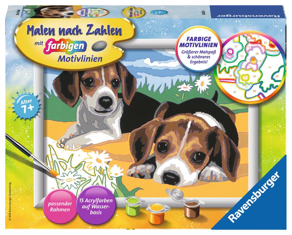 Ravensburger  Malen nach Zahlen Jack Russel Welpen 