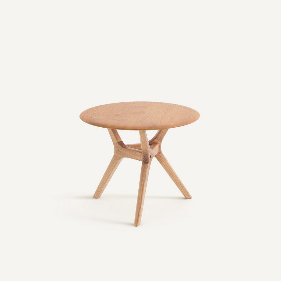 Table basse ronde en chêne massif