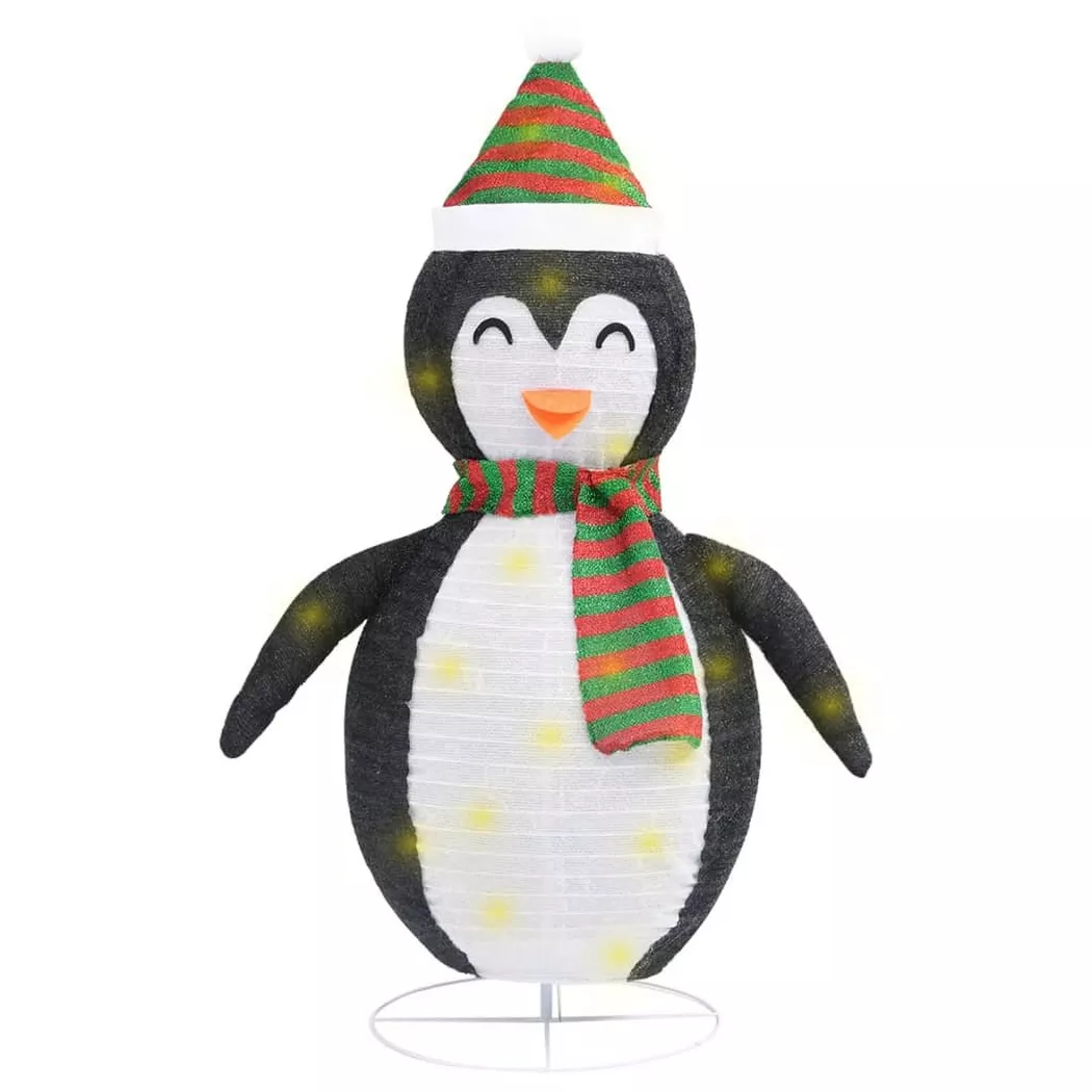 vidaXL Figurine de pingouin de Noël à LED Tissu 60 cm