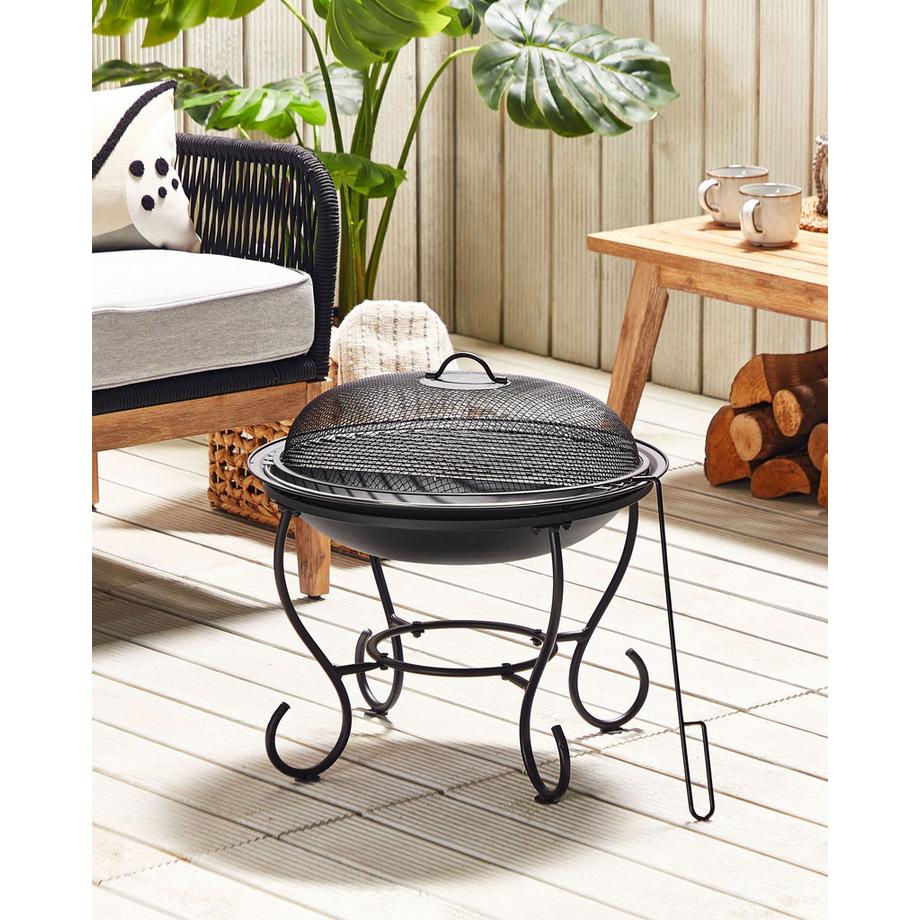 Beliani Foyer avec grille en Acier NEGARA  