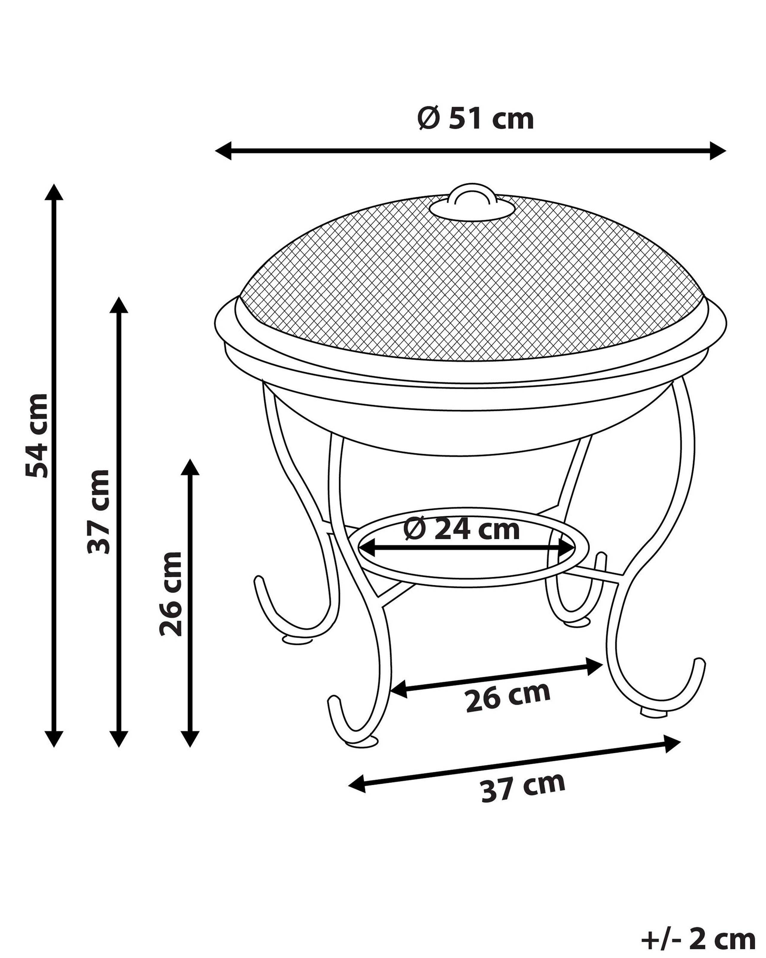 Beliani Camino con Griglia en Acciaio NEGARA  