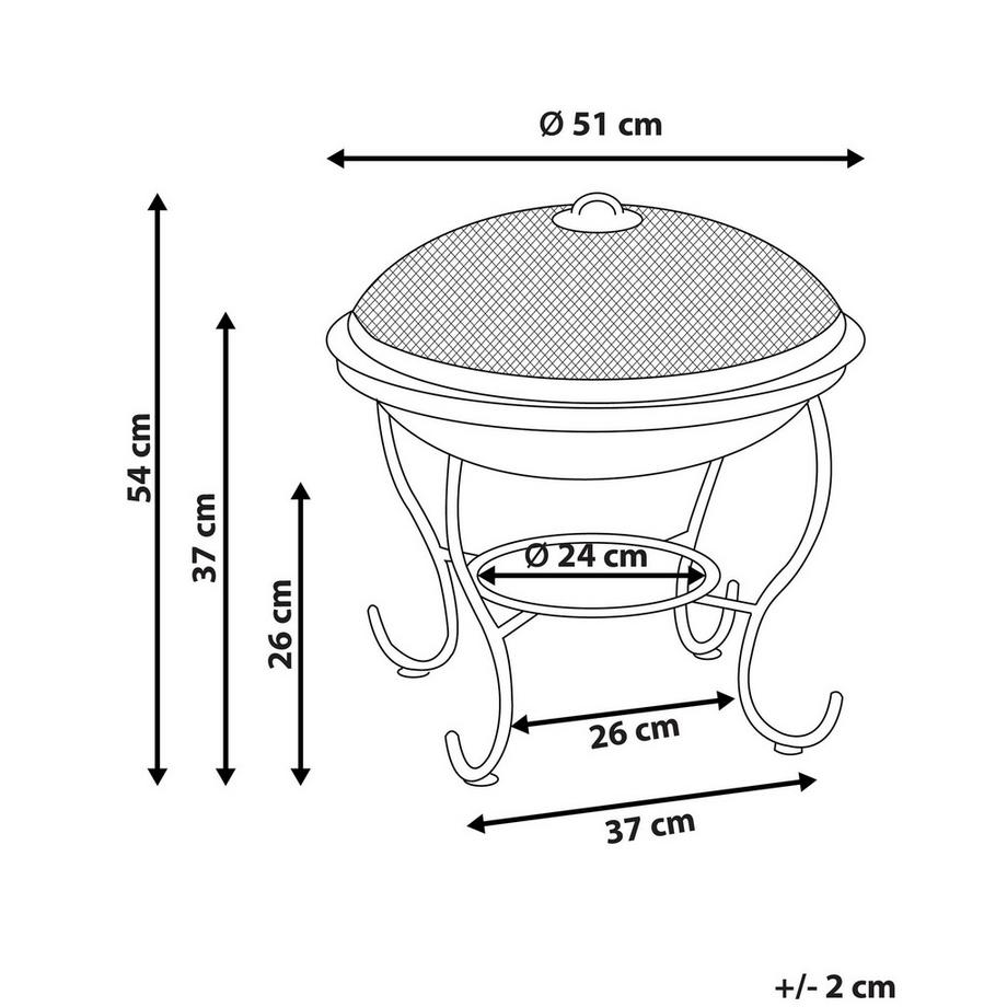 Beliani Foyer avec grille en Acier NEGARA  