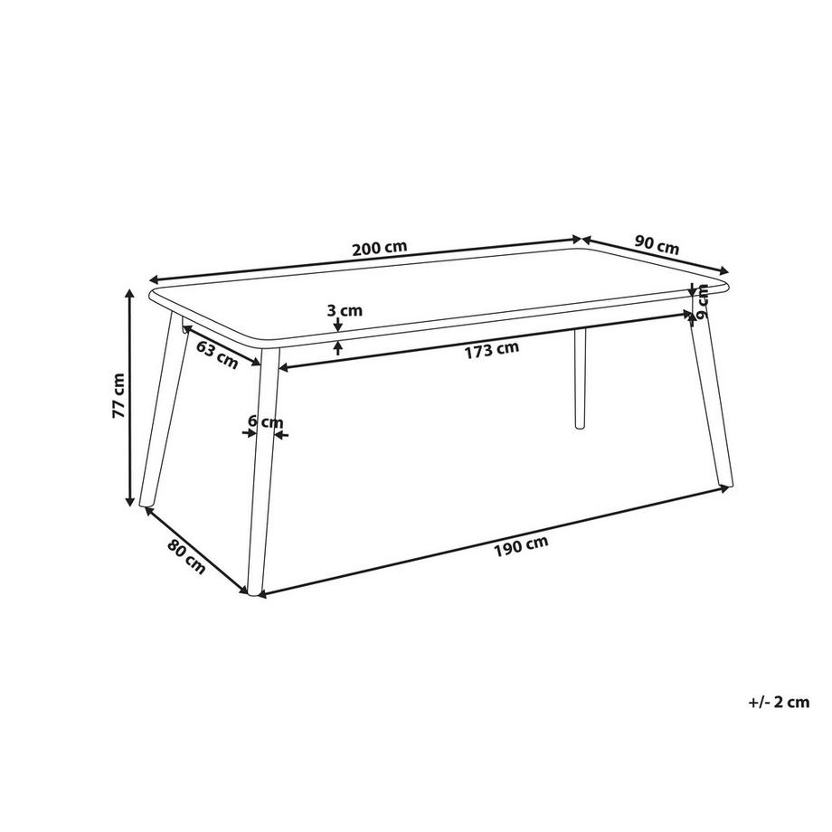 Beliani Tavolo da pranzo en Fibra a media densità (MDF) Classico KEHO  