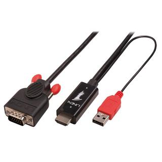 LINDY  Lindy 41456 câble vidéo et adaptateur 2 m HDMI VGA (D-Sub) Noir 