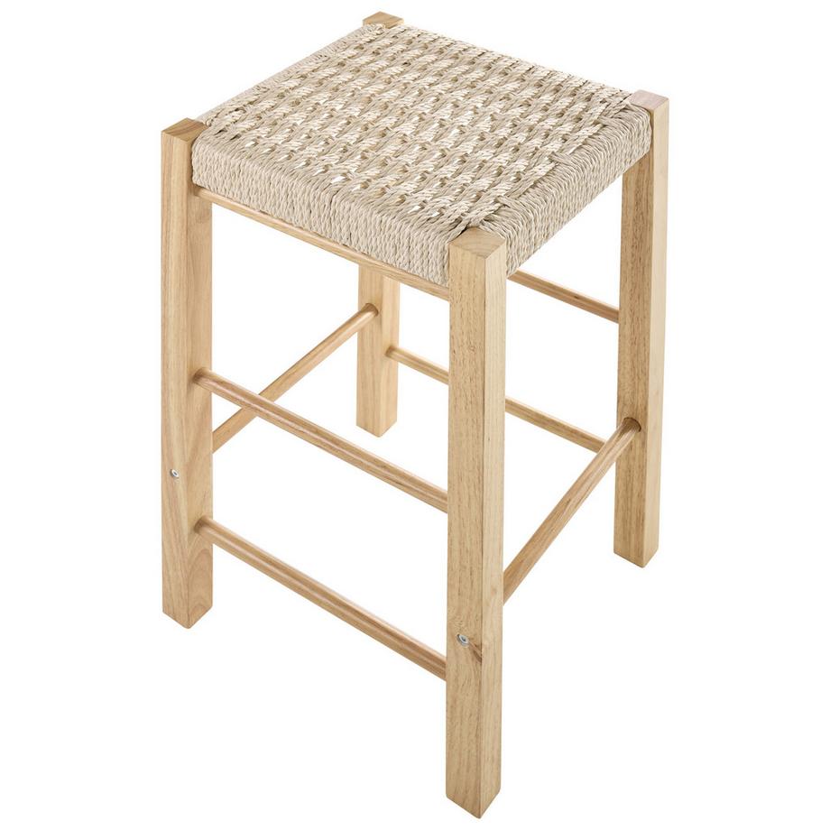 Beliani Set di 2 sgabelli da bar en Legno di caucciù Boho EMBRUN  