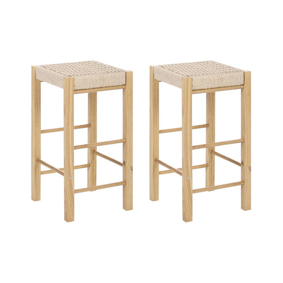 Set di 2 sgabelli da bar en Legno di caucciù Boho EMBRUN