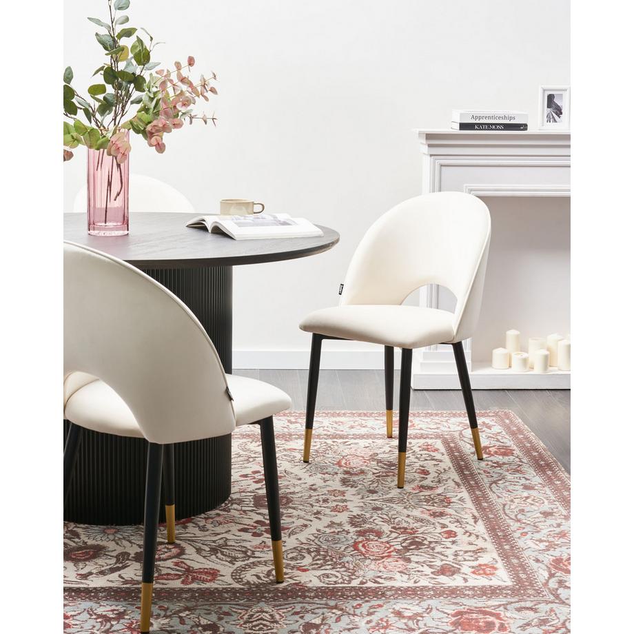 Beliani Esszimmerstuhl 2er Set aus Samtstoff Glamourös MAGALIA  