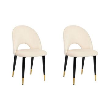 Esszimmerstuhl 2er Set aus Samtstoff Glamourös MAGALIA