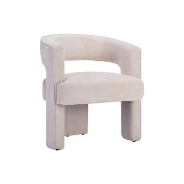 Fauteuil en tissu texturé beige FONTANOVA