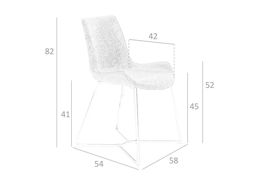 ANGEL CERDA Chaise en tissu et pieds en acier chromé  