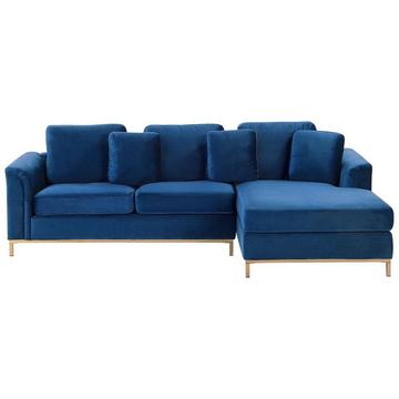 Linksseitiges Ecksofa aus Samtstoff Modern OSLO