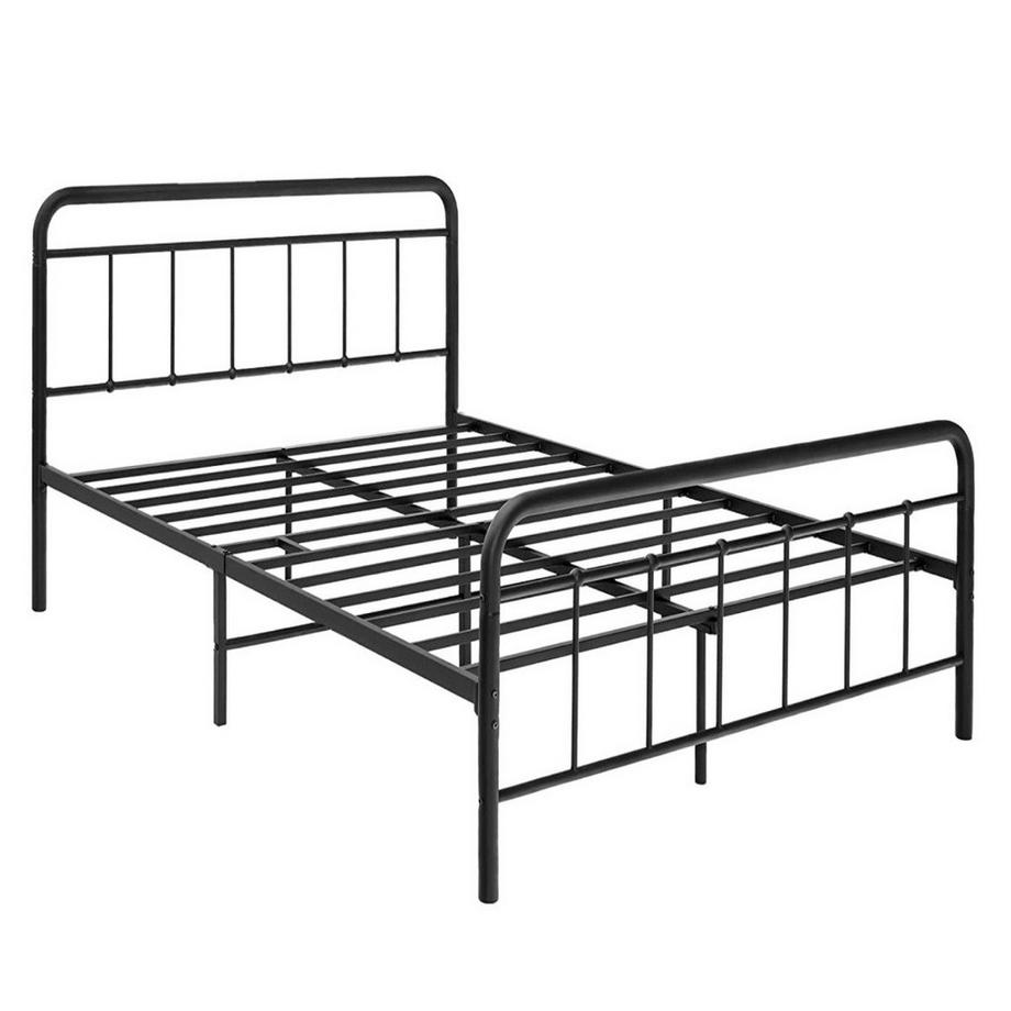 Northio Letto con piattaforma in metallo Struttura letto moderna con testiera e pediera 208 x 164 x 102 cm Nero  