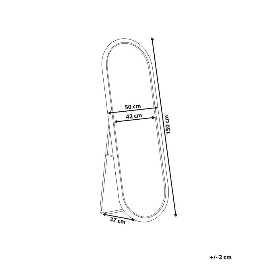 Beliani Specchio da terra en Rattan Boho MONTOT  