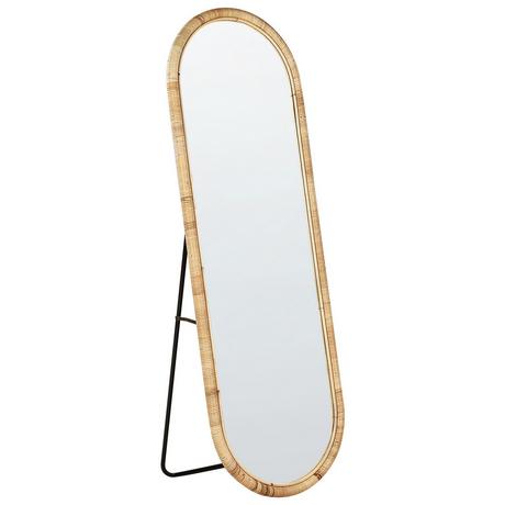 Beliani Miroir sur pied en Rotin Boho MONTOT  