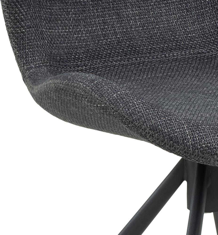 mutoni Chaise de salle à manger Norvège gris noir (1 pièce)  