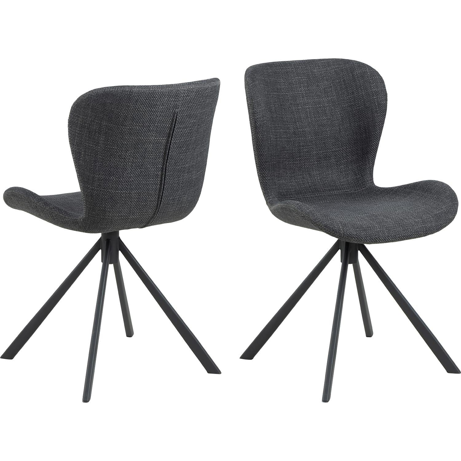 mutoni Chaise de salle à manger Norvège gris noir (1 pièce)  