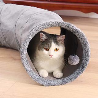 Alopini  Schöne faltbare Katzentunnel Katzenspielzeug mit Ball Rustle Tunnel für Katzen Welphln Kaninchen 