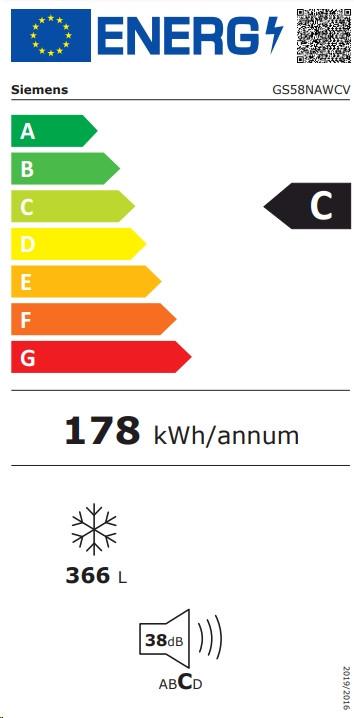 Siemens GS58NAWCV Gefrierschrank NoFrost  