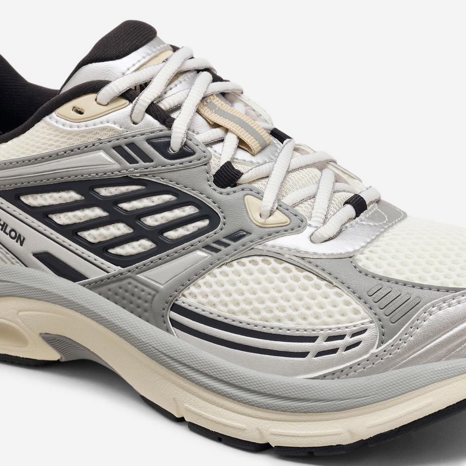 DECATHLON Amorti Polyester Chaussures de Course Baskets Femme, RR2K blanc cassé, gris, noir 