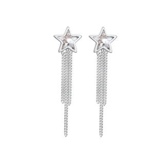 Elli  Boucles d'Oreilles Femmes Pendentif D'oreilles Étoile Look De Chaîne Avec Cristaux 