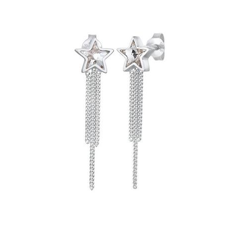 Elli  Boucles d'Oreilles Femmes Pendentif D'oreilles Étoile Look De Chaîne Avec Cristaux 