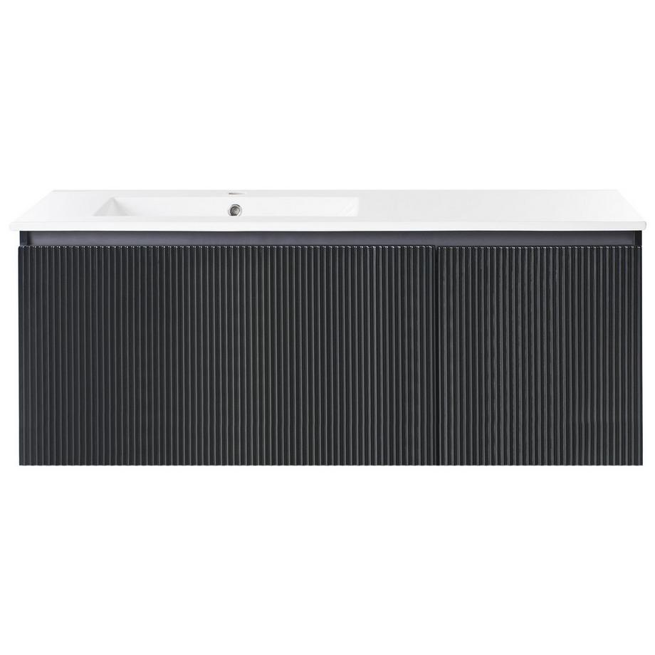 Beliani Wandmontierter Waschtischunterschrank mit Waschbecken aus MDF-Platte Modern TIETE  