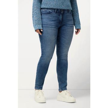 Jeans modello Sarah con taglio della gamba aderente, righe e cinque tasche