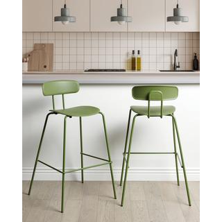 Beliani Lot de 2 chaises de bar en Matière synthétique Moderne SIBLEY  