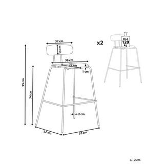 Beliani Lot de 2 chaises de bar en Matière synthétique Moderne SIBLEY  