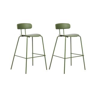 Beliani Lot de 2 chaises de bar en Matière synthétique Moderne SIBLEY  