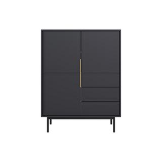 Vente-unique  Highboard mit 3 Türen & 3 Schubladen - Schwarz - DABRIANA 