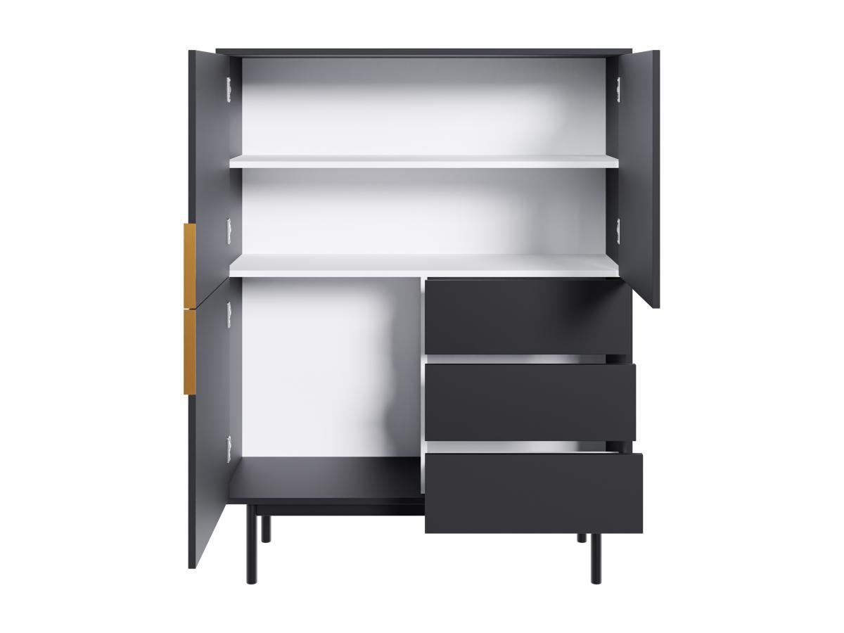 Vente-unique  Credenza alta con 3 ante e 3 cassetti Nero - DABRIANA 