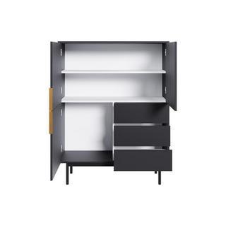 Vente-unique  Highboard mit 3 Türen & 3 Schubladen - Schwarz - DABRIANA 