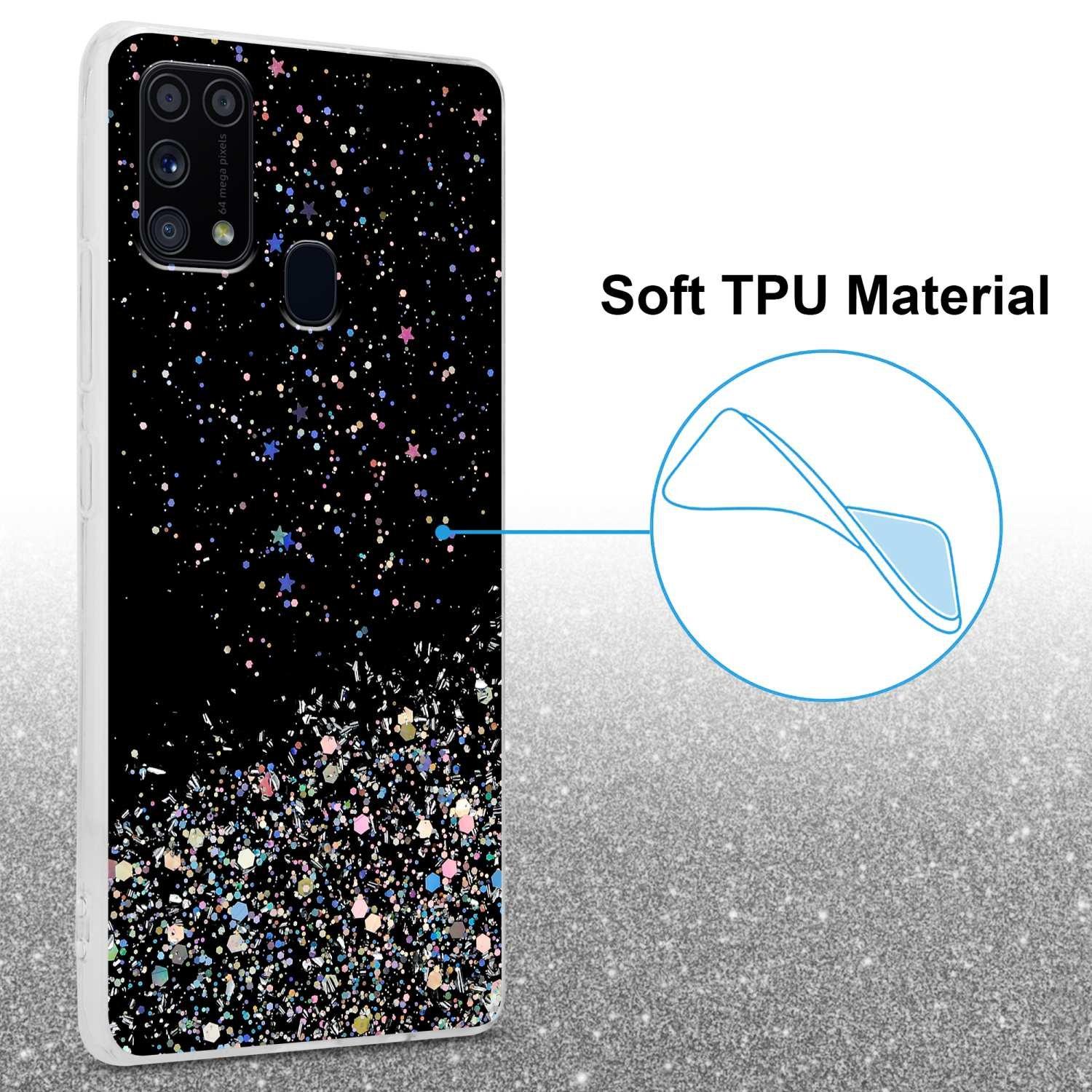 Cadorabo  Hülle für Samsung Galaxy M31 TPU Silikon mit funkelnden Glitter 