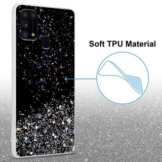 Cadorabo  Hülle für Samsung Galaxy M31 TPU Silikon mit funkelnden Glitter 