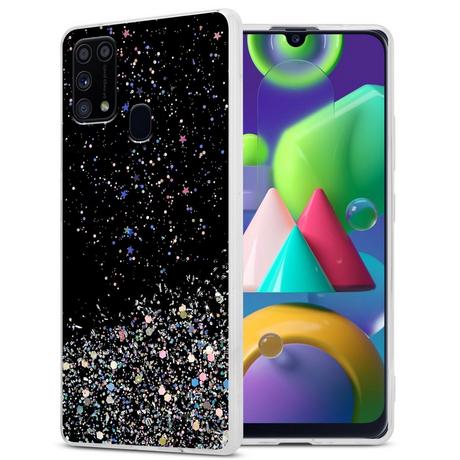 Cadorabo  Hülle für Samsung Galaxy M31 TPU Silikon mit funkelnden Glitter 