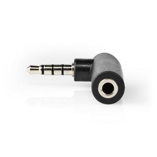 Nedis  Stereo-Audio-Adapter | 3,5 mm Stecker | 3,5 mm Buchse | Vernickelt | 90° abgewinkelt | Metall | Schwarz | 10 Stück. | Plastikbeutel 