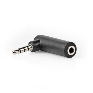 Nedis  Stereo-Audio-Adapter | 3,5 mm Stecker | 3,5 mm Buchse | Vernickelt | 90° abgewinkelt | Metall | Schwarz | 10 Stück. | Plastikbeutel 