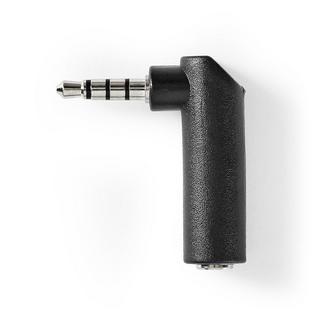 Nedis  Stereo-Audio-Adapter | 3,5 mm Stecker | 3,5 mm Buchse | Vernickelt | 90° abgewinkelt | Metall | Schwarz | 10 Stück. | Plastikbeutel 