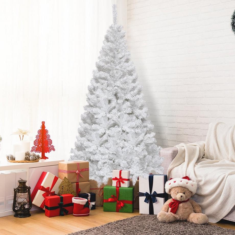 Northix Weihnachtsbaum Künstlicher Tannenbaum Christbaum mit Metallständer 150-240 cm Weiß-180 cm  