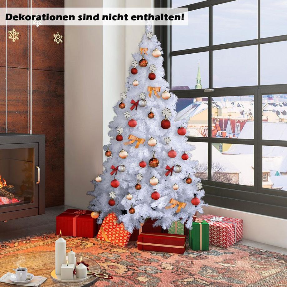 Northix Weihnachtsbaum Künstlicher Tannenbaum Christbaum mit Metallständer 150-240 cm Weiß-180 cm  