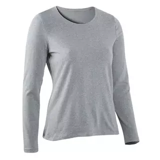 NYAMBA T-shirt fitness manches longues slim coton col rond femme gris  Gris