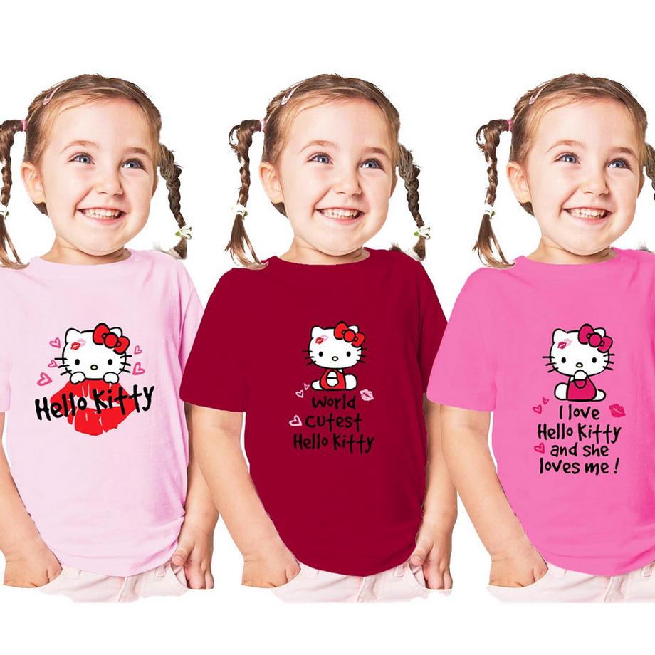 Hello Kitty  Maglietta Misura  (Confezione da tre) 