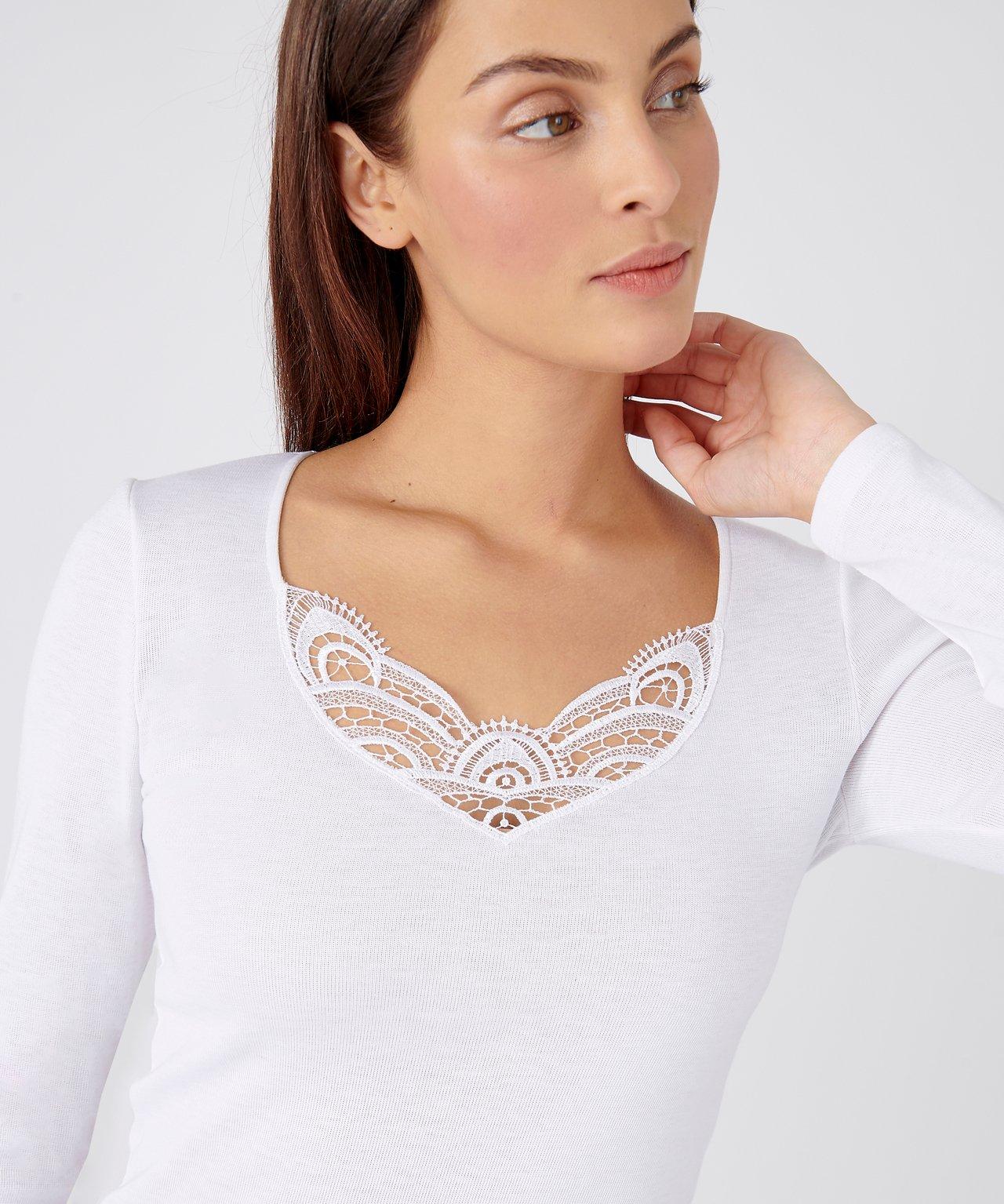 Damart Langarm-Shirt Guipure-Spitze Wärmegrad Medium 3  