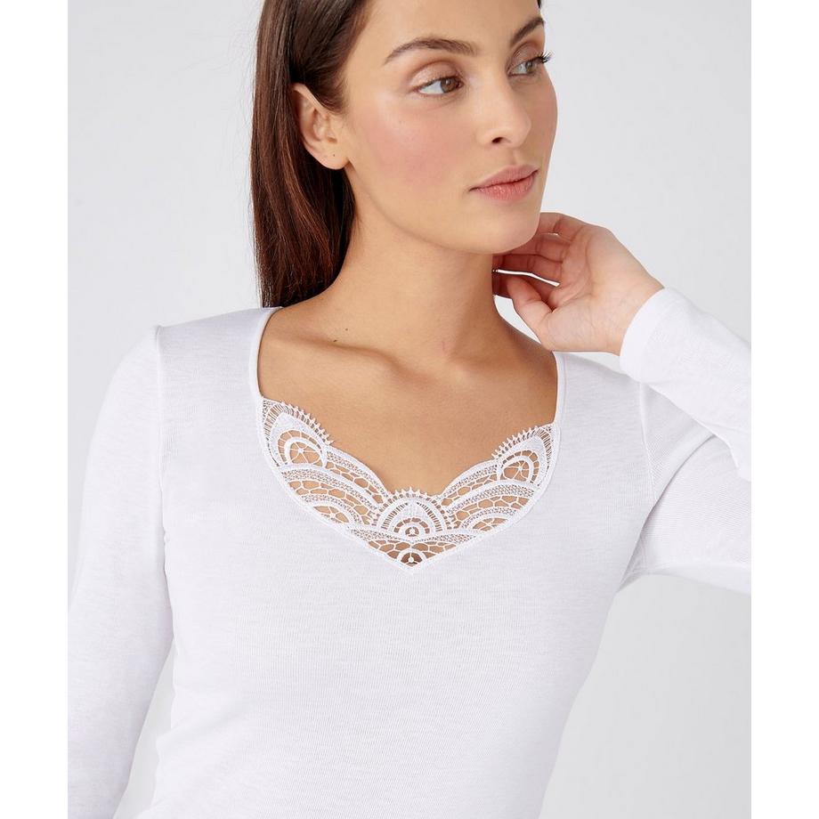 Damart Langarm-Shirt Guipure-Spitze Wärmegrad Medium 3  