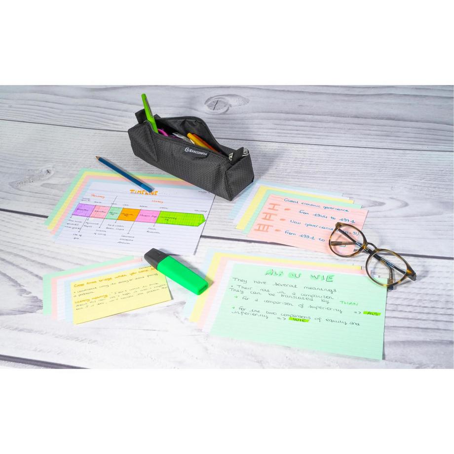 Exacompta Paquet 100 fiches sous film - ligné non perforé - 105x148mm - x 20  