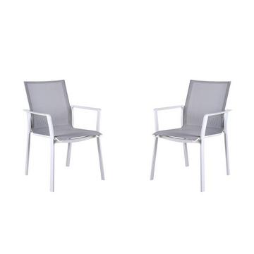 Lot de 2 fauteuils de jardin empilables en aluminium textilène etMANAUS