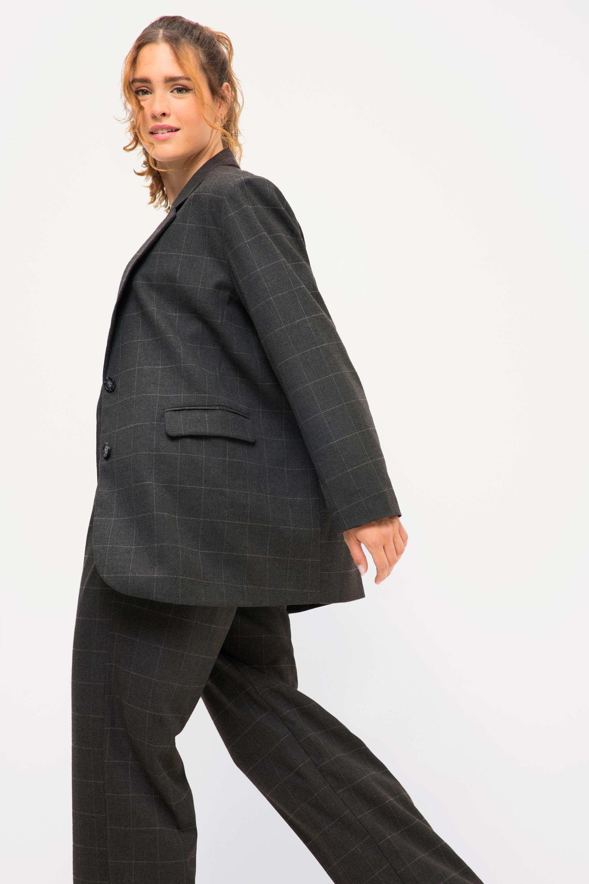 Studio Untold  Blazer oversize# à carreaux, qualité de tissage douce. Col à revers, manches longues 